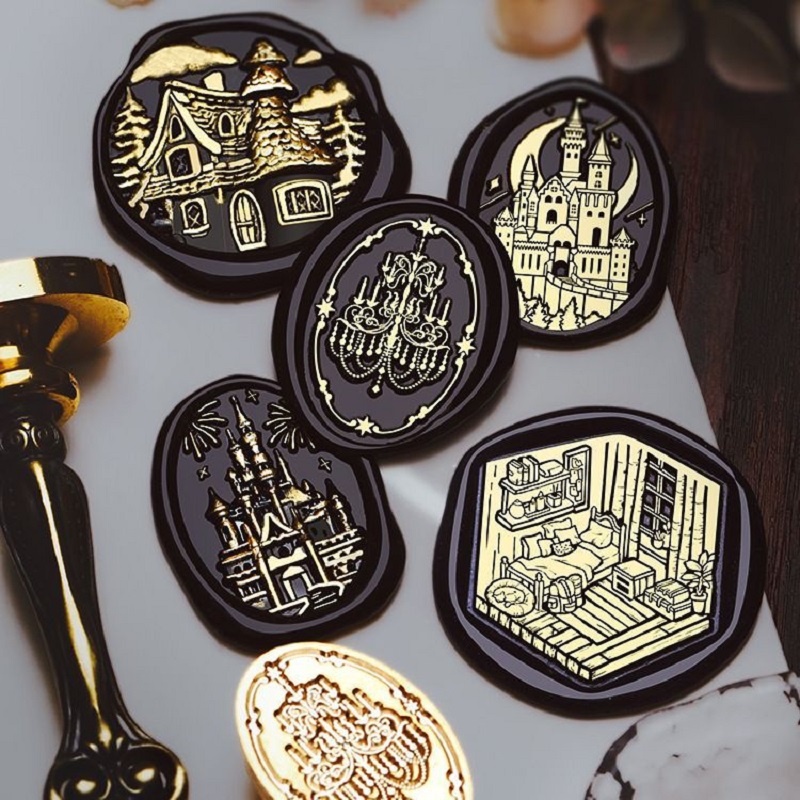 Wax Seal Stamp Set - ワックスシールスタンプ ヴィンテージ ハロウィン パーソナライズされたウェディングスタンプ オールドキャッスル ワックスシールスタンプ