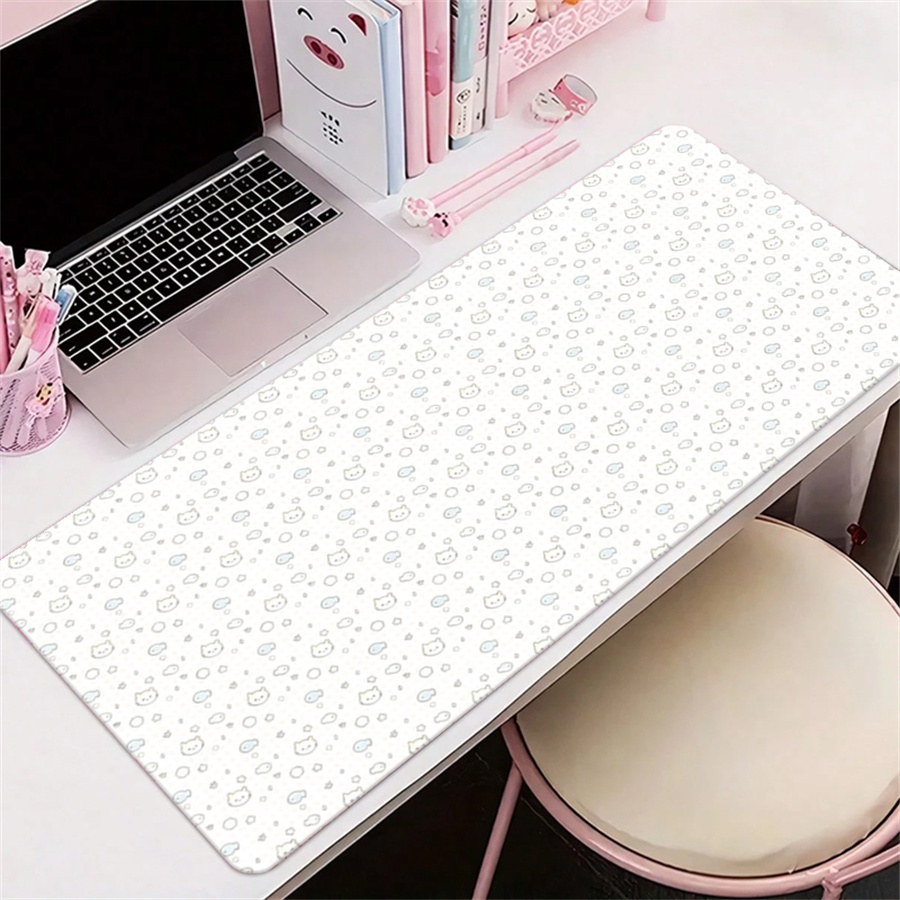 Leather Desk Pad - かわいいレザーデスクマットテーブルクロス装飾 ピンクアニメY2k猫レザーマウスパッド レトロ防水滑り止め漫画キーボードパッド