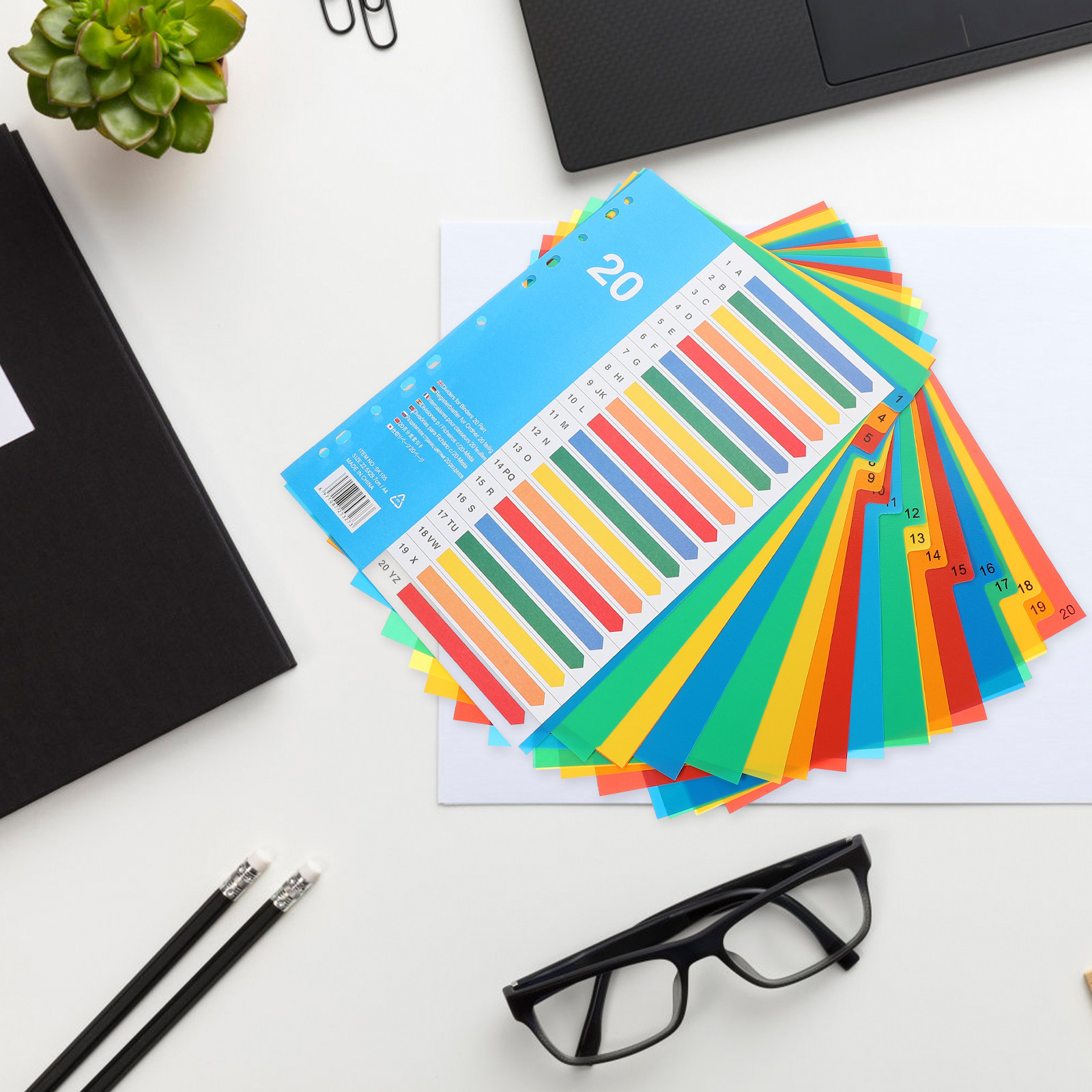 5枚入りバインダーディバイダー カラフルなプラスチックタブ  - Tab Divider A4 のレビューと価格