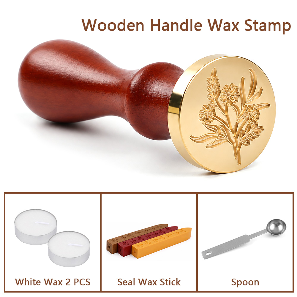 ワイルドフラワー3Dレリーフワックスシールスタンプキット、ヴ - Wax Seal Stamp Set のレビューと価格