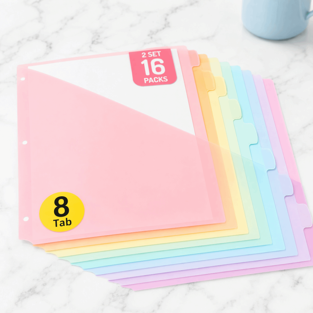 耐久性のあるバインダーディバイダー プラスチック製 書き込み - Tab Divider A4 のレビューと価格