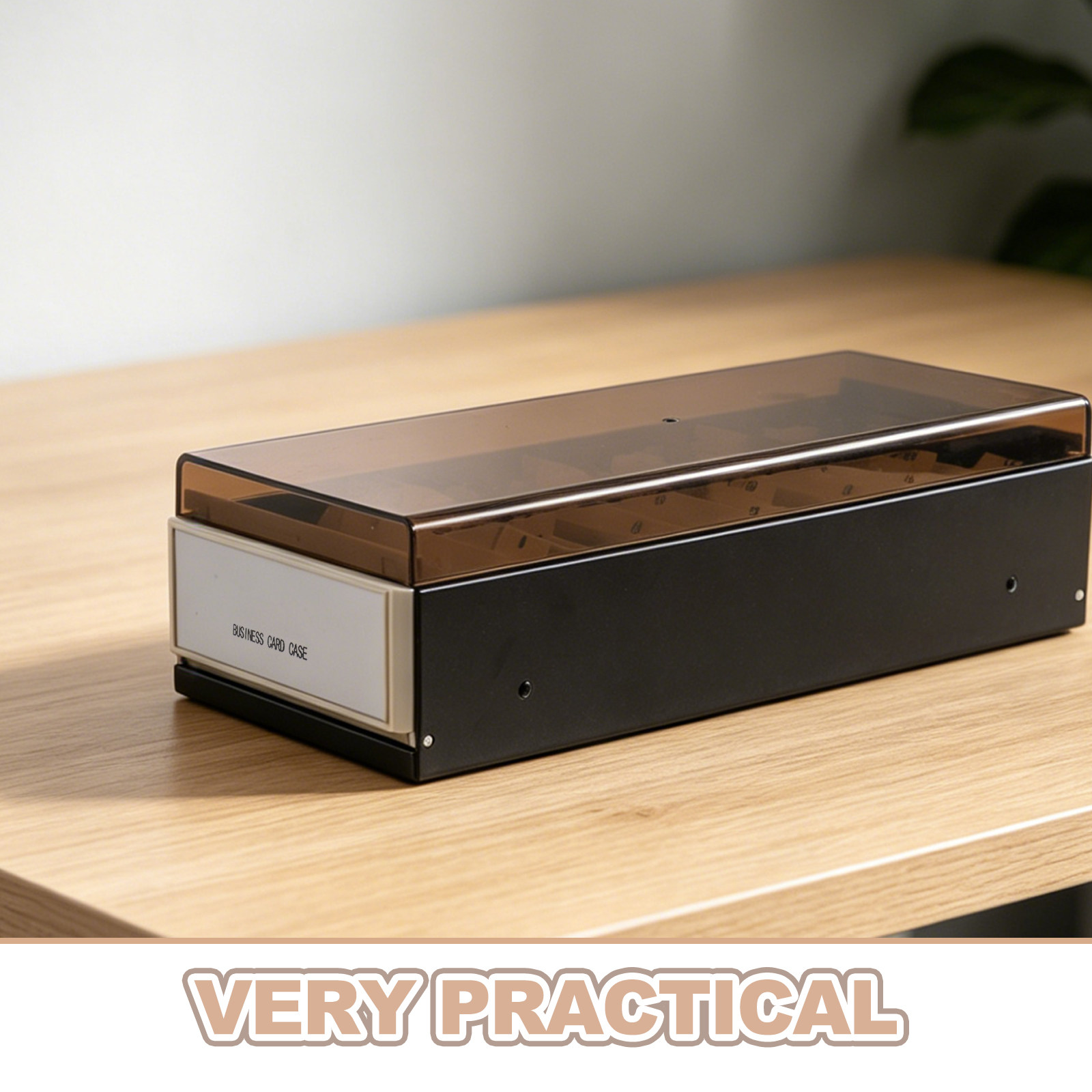 大容量名刺ホルダー収納ボックス ブラック デスクトップオーガ - Index Card Holder のレビューと価格