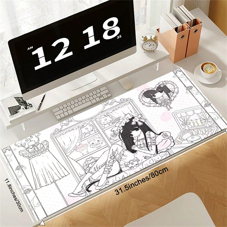 アニメ風レザーマウスパッド ピンクホワイトエンジェル デスク - Leather Desk Pad のレビューと価格