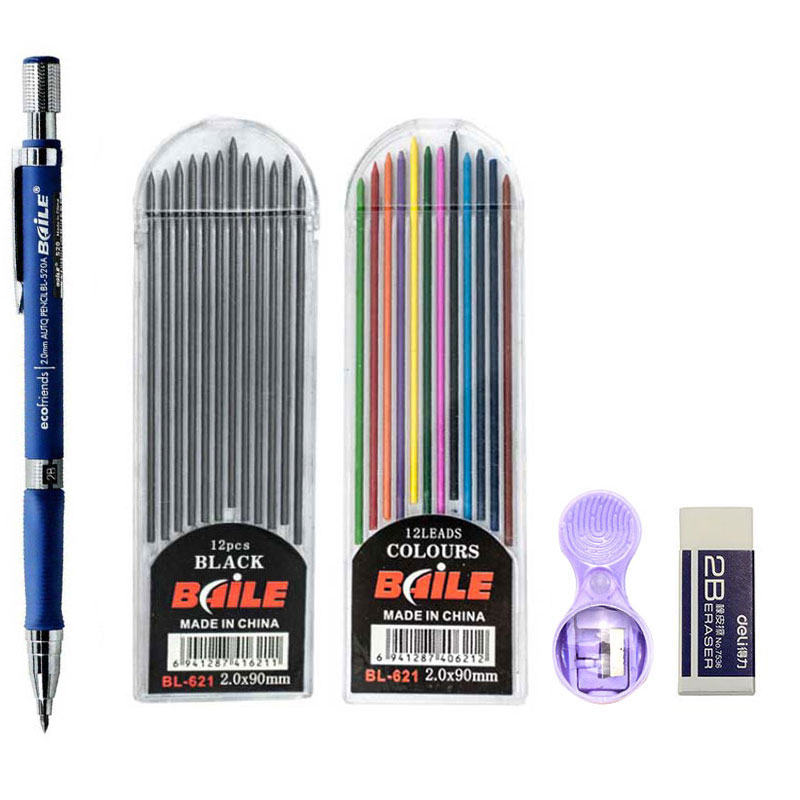 2.0mm シャープペンシルセット 2B 自動鉛筆 カラー/ - Staedtler Pencil Lumocolor のレビューと価格