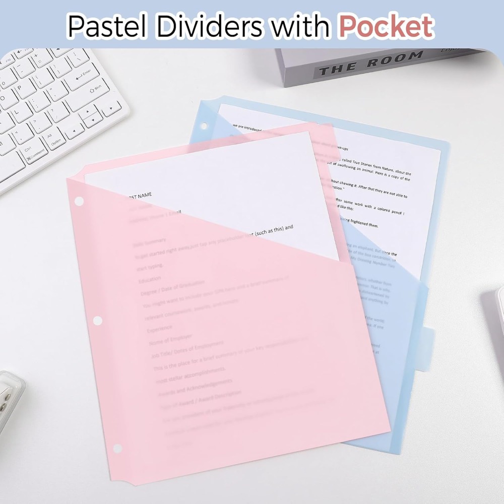 A4パステルバインダーディバイダー8枚、3リングバインダー用 - Tab Divider A4 のレビューと価格