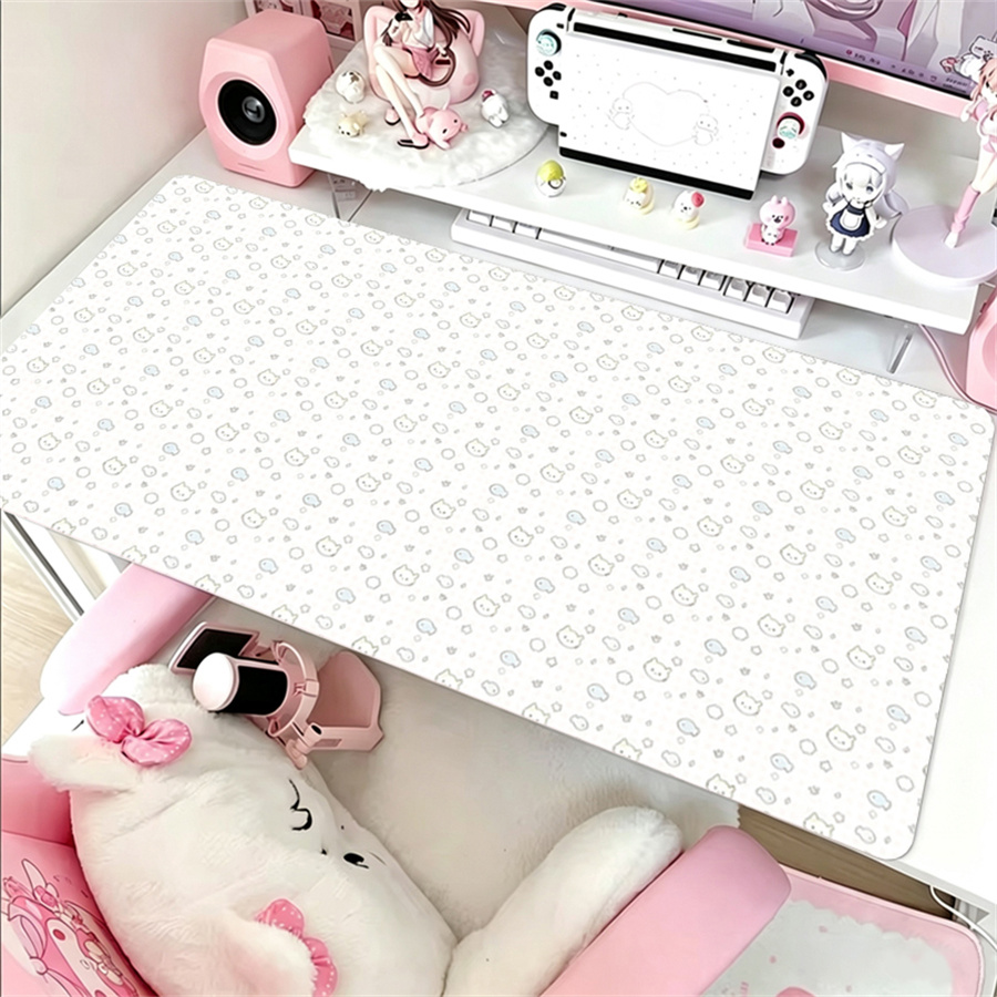 かわいいレザーデスクマットテーブルクロス装飾 ピンクアニメY - Leather Desk Pad のレビューと価格