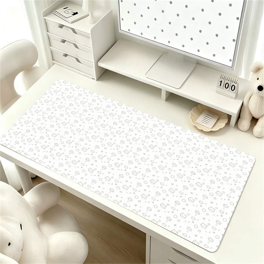 かわいいレザーデスクマットテーブルクロス装飾 ピンクアニメY - Leather Desk Pad のレビューと価格