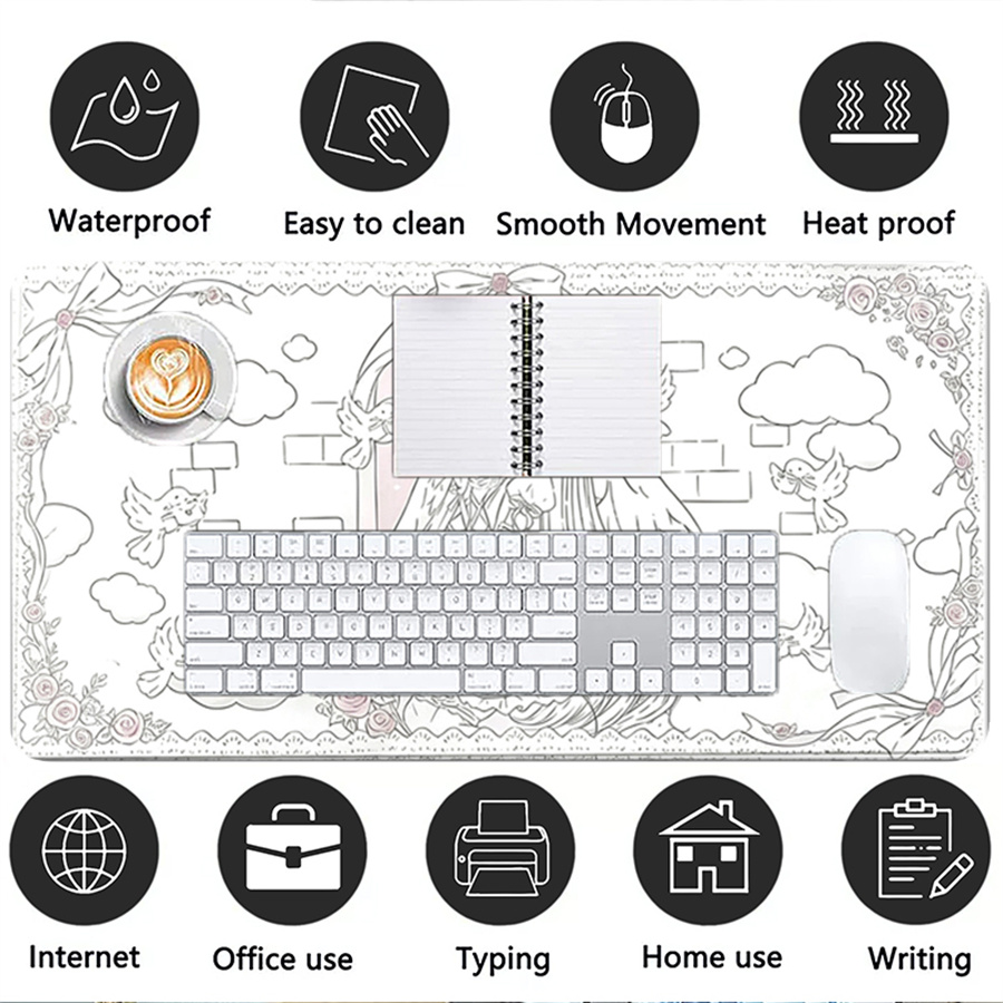 レザーマウスパッド、天使の女の子が描かれたデスクマット、ヴィ - Leather Desk Pad のレビューと価格