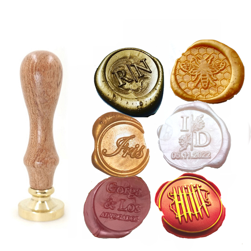 カスタム真鍮ワックスシールスタンプ、2つのイニシャルオーナメ - Wax Seal Stamp Set のレビューと価格